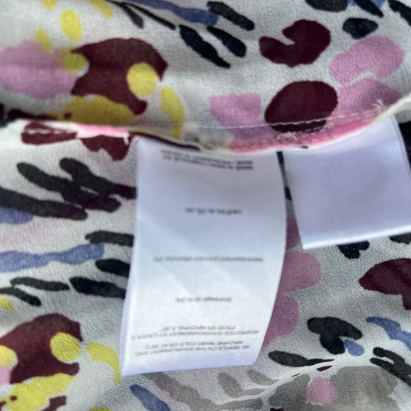 Ganni Pleated Georgette F3403 Multicolor Egret Floral Sleeveless V-neck Dress - Picture 10 of 12